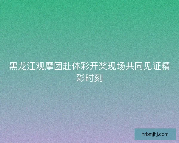 黑龙江观摩团赴体彩开奖现场共同见证精彩时刻